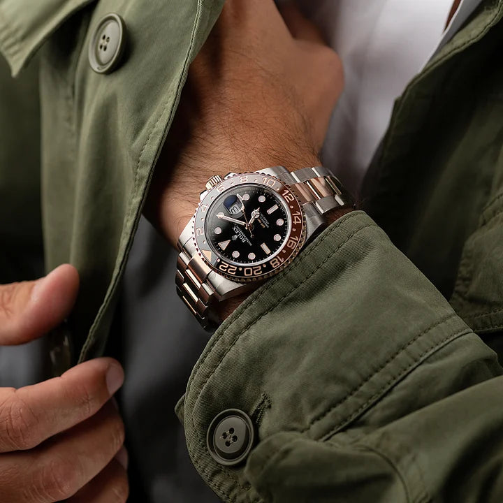 Rolex GMT-Master II Root Beer Two Tone Black Dial Ref 126711chnr-0002